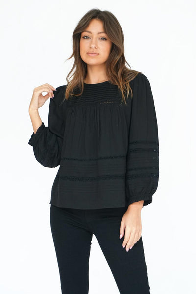 Dawn Blouse in Black - Trendy Seconds