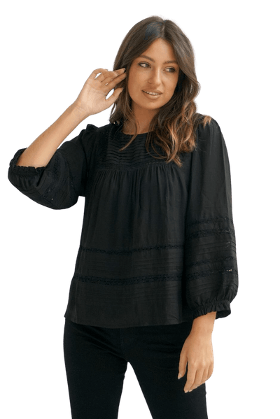 Dawn Blouse in Black - Trendy Seconds